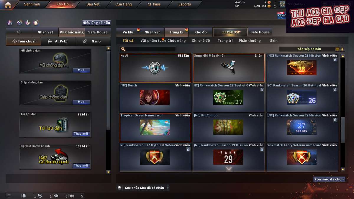 shop acc cf uy tin gia re